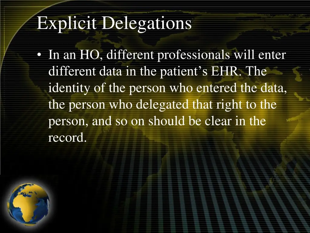 explicit delegations