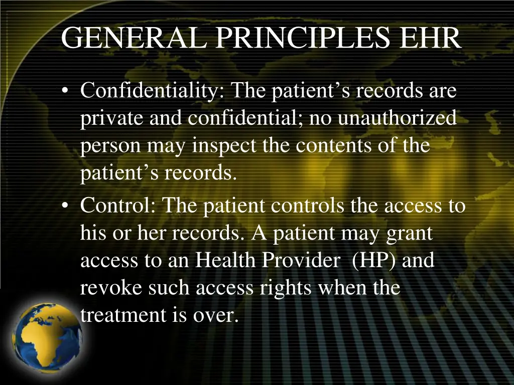 general principles ehr