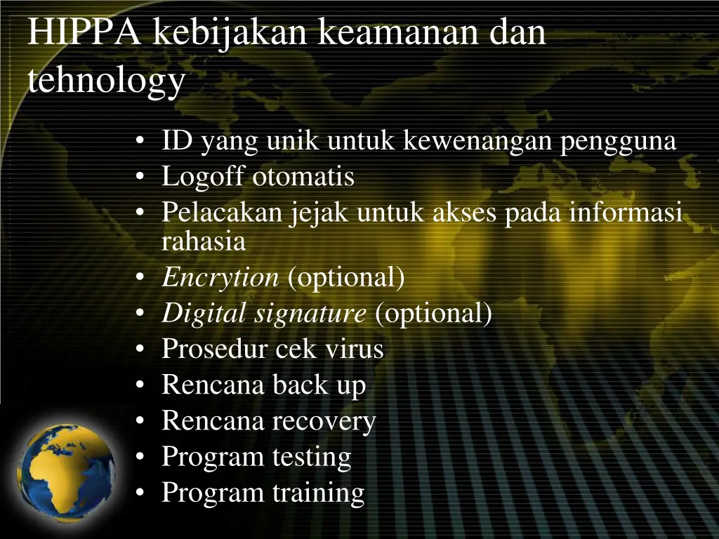 hippa kebijakan keamanan dan tehnology