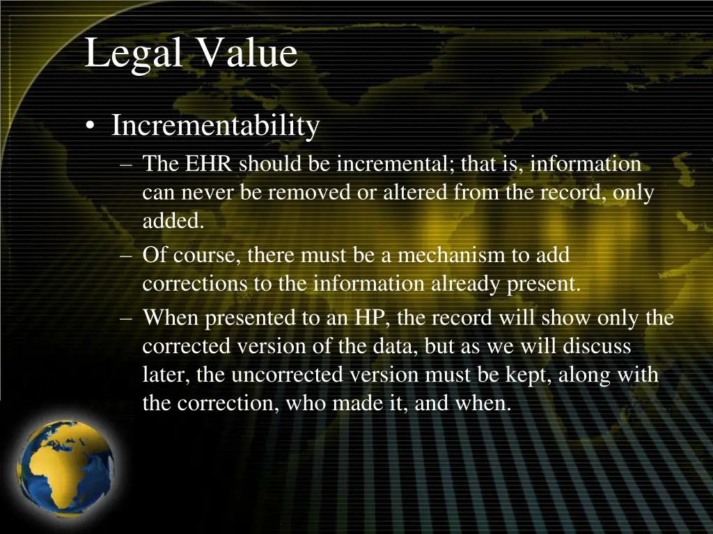 legal value