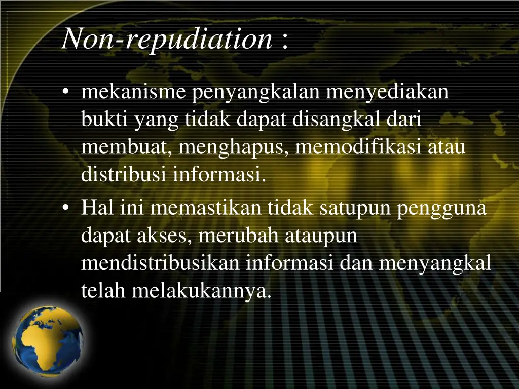 non repudiation