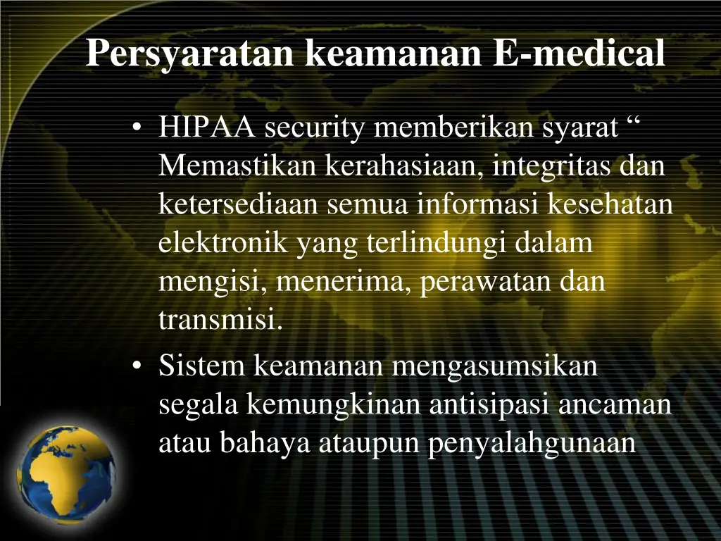 persyaratan keamanan e medical