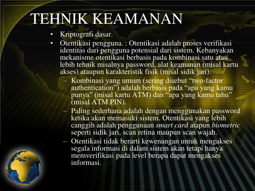 tehnik keamanan kriptografi dasar otentikasi