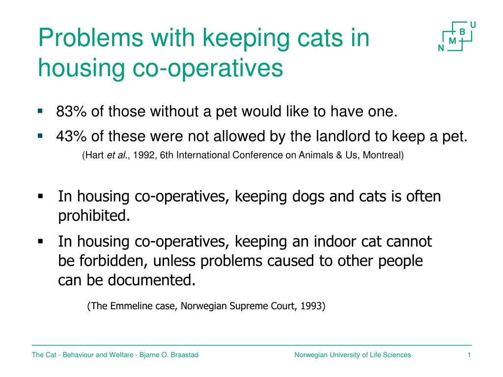 problems with keeping cats in housing
