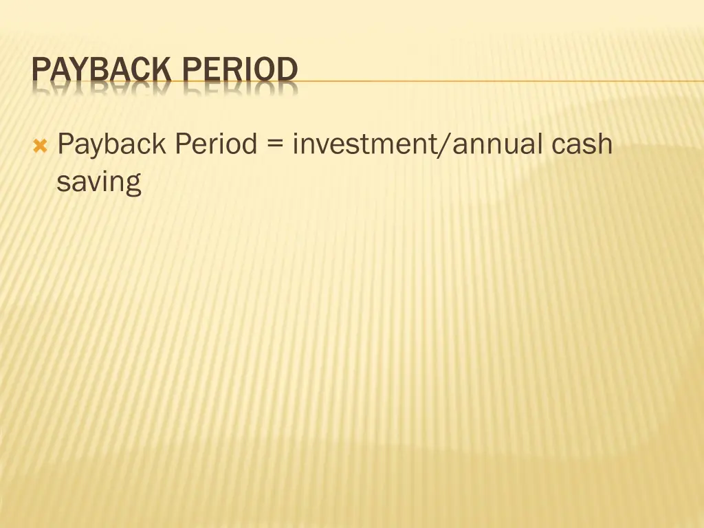 payback period