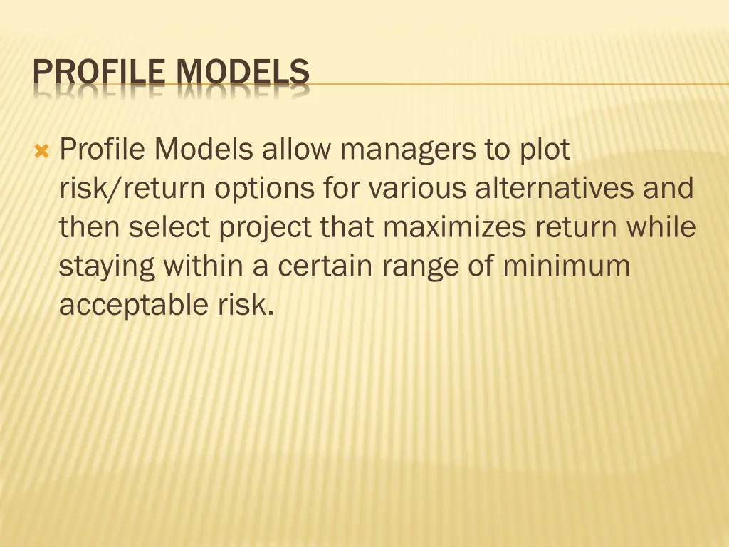 profile models