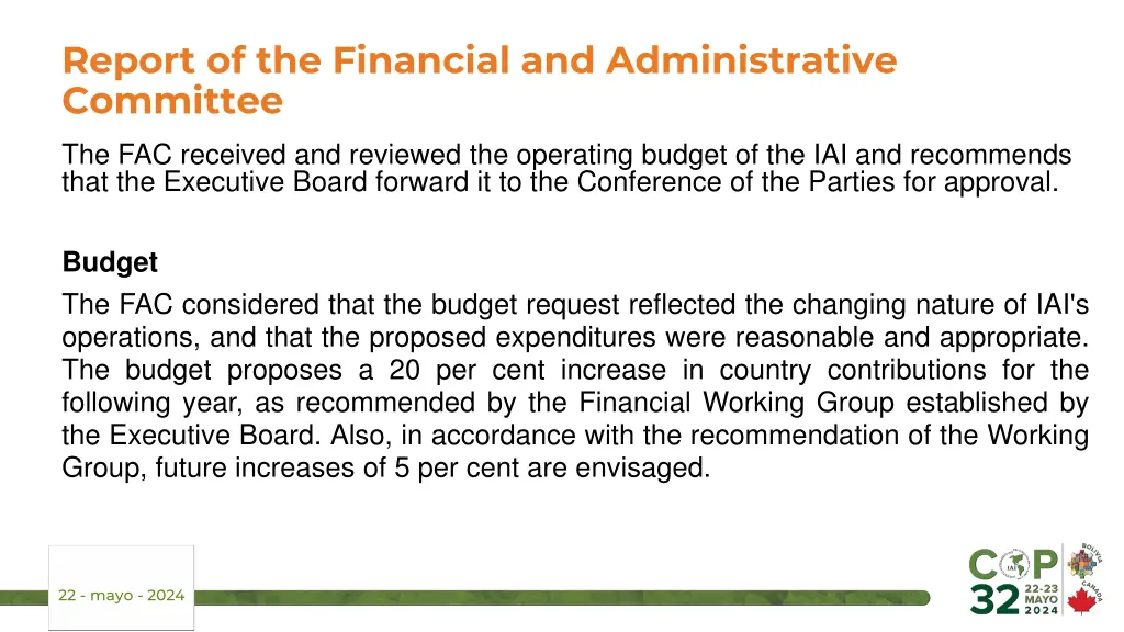 report of the financial and administrative 2