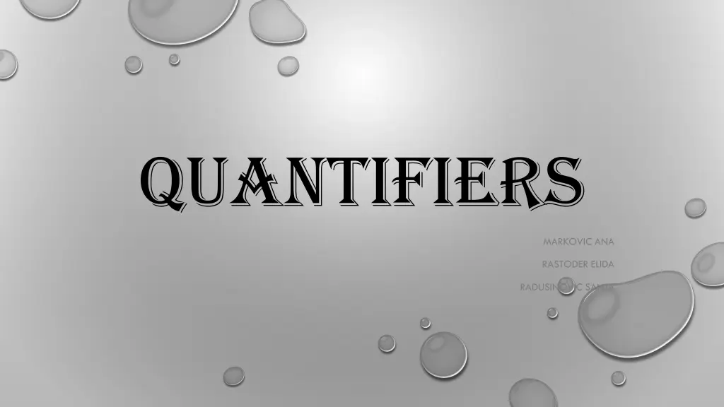 quantifiers
