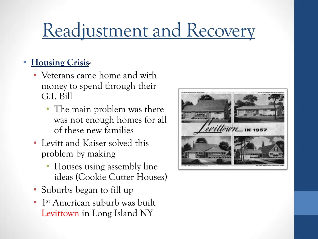 readjustment and recovery 1