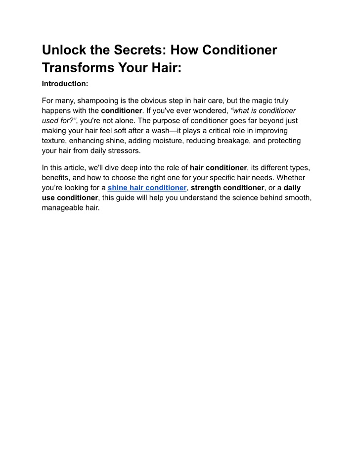 unlock the secrets how conditioner transforms