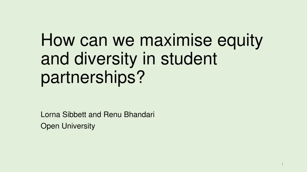how can we maximise equity and diversity