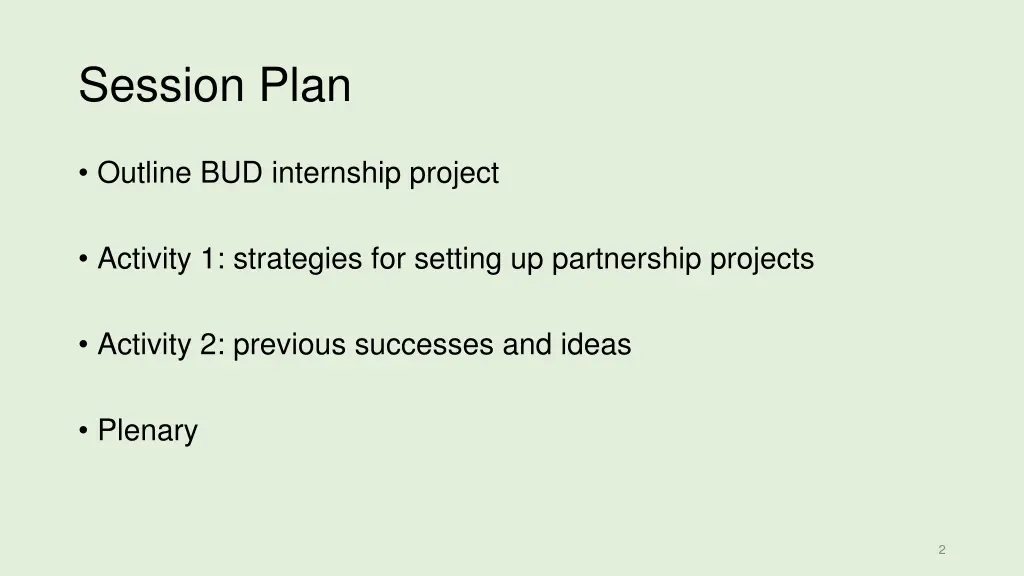 session plan