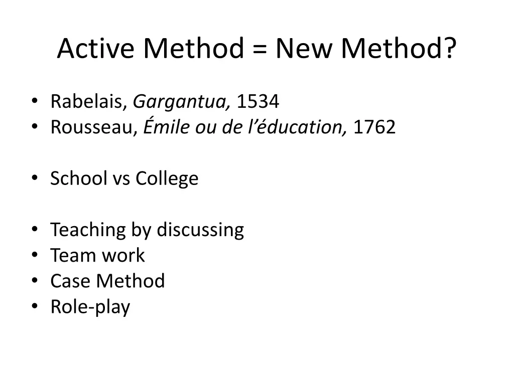 active method new method