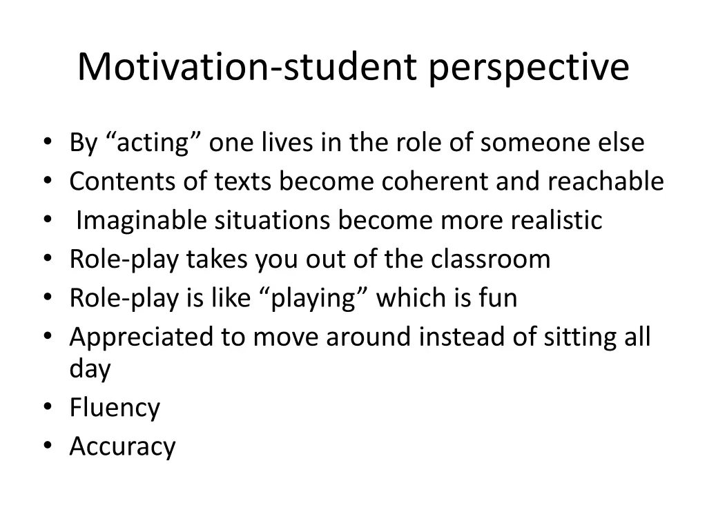 motivation student perspective