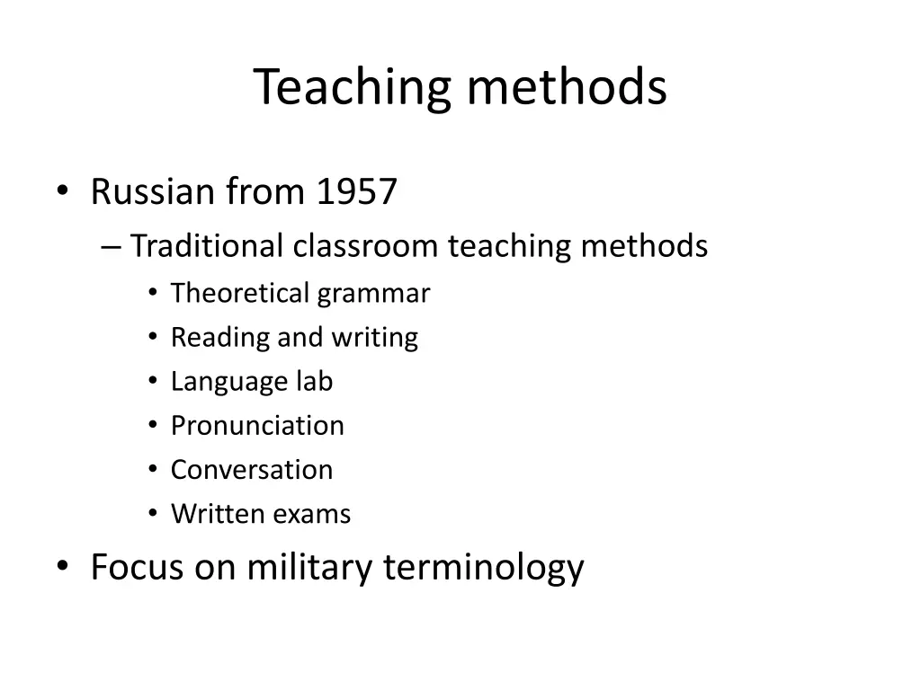 teaching methods