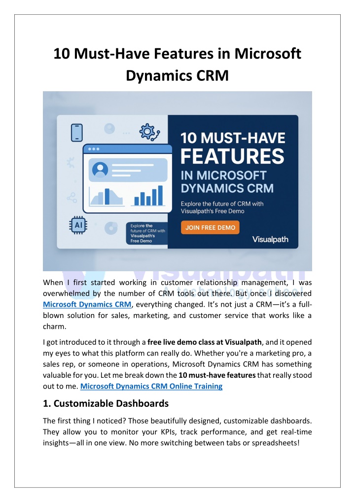 10 must have features in microsoft dynamics crm