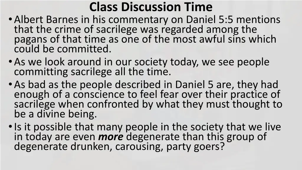 class discussion time 4