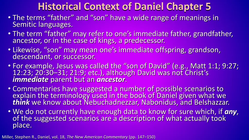 historical context of daniel chapter 5 the terms