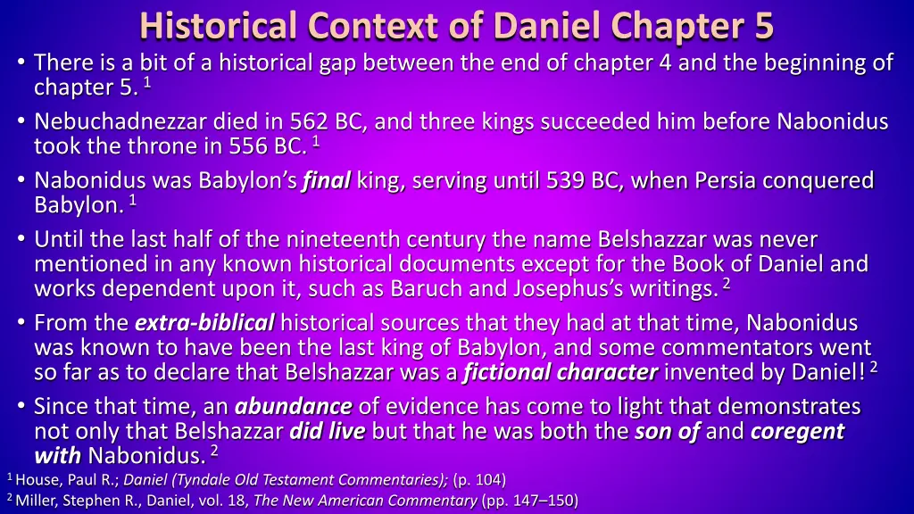 historical context of daniel chapter 5 there