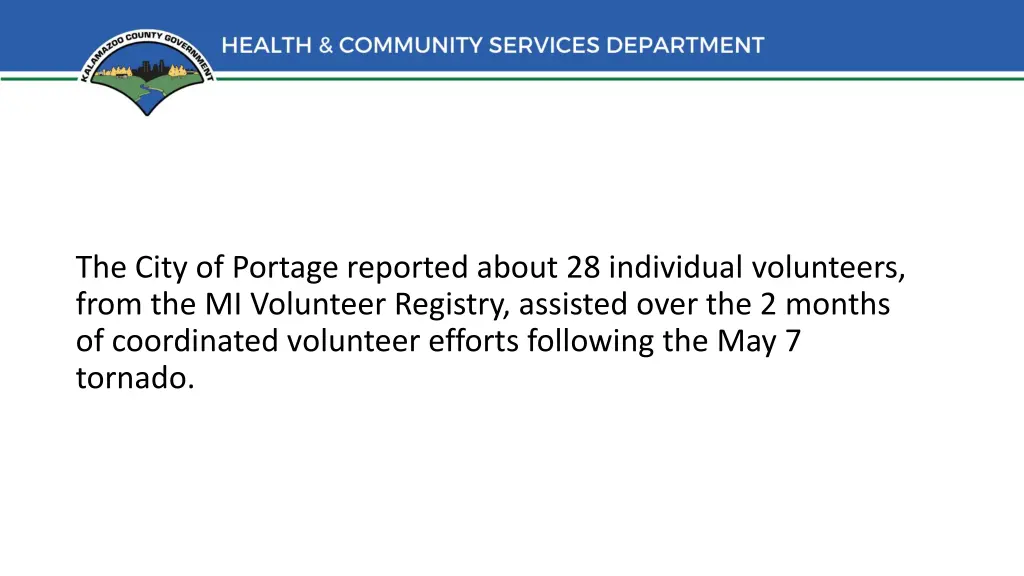 the city of portage reported about 28 individual