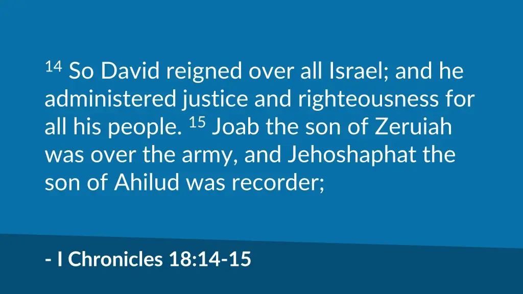 14 so david reigned over all israel