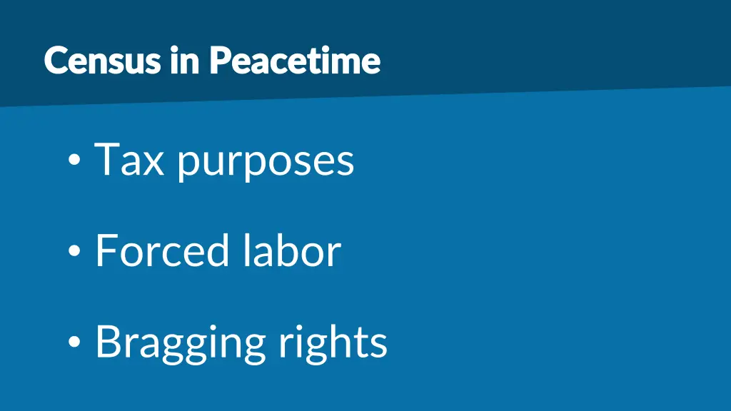 census in peacetime census in peacetime