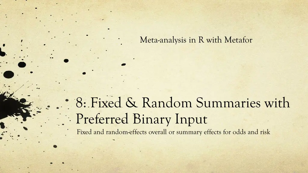 meta analysis in r with metafor
