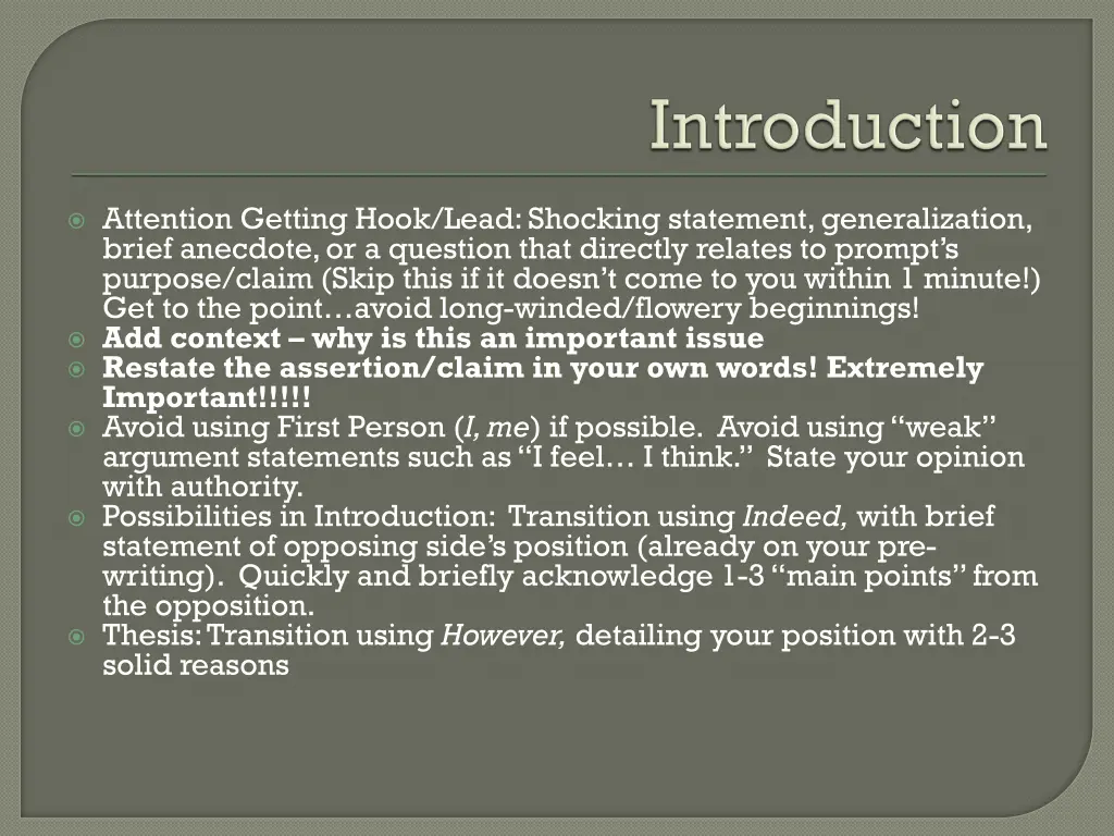 attention getting hook lead shocking statement