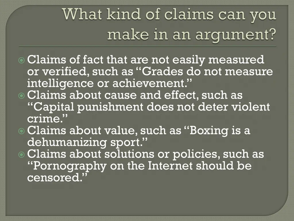 claims of fact that are not easily measured