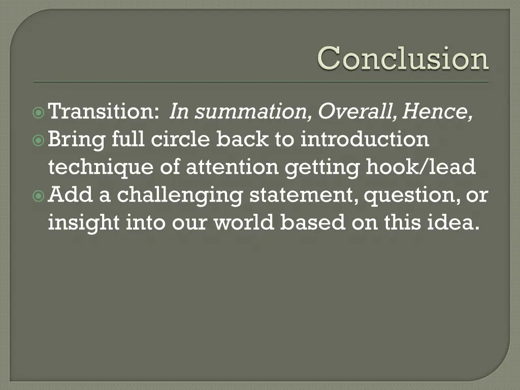 transition in summation overall hence bring full