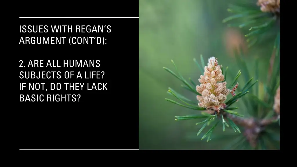 issues with regan s argument cont d