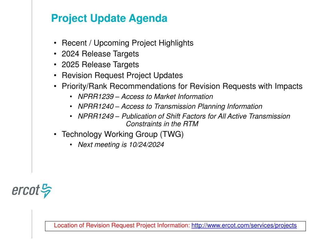 project update agenda