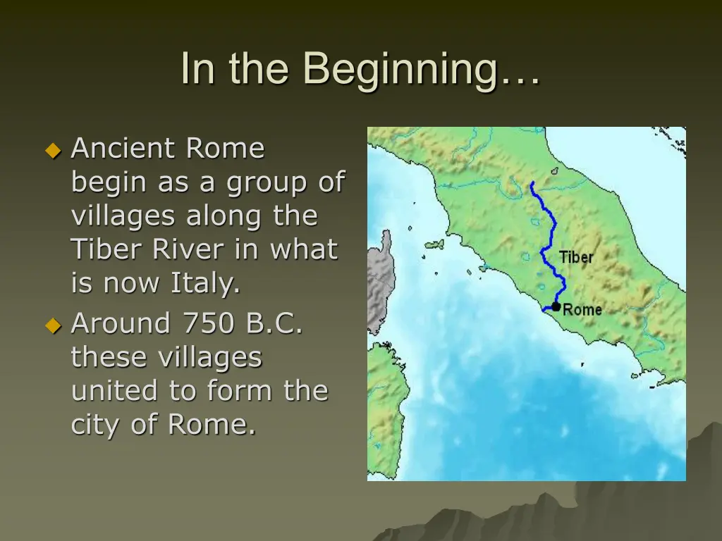 in the beginning