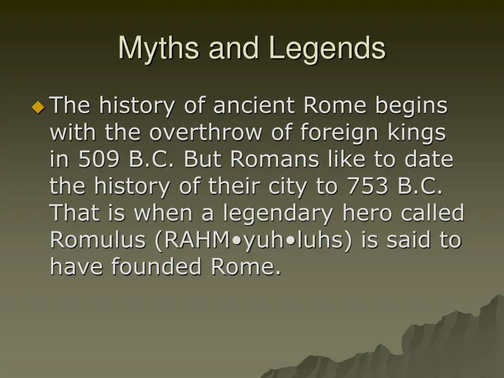 myths and legends