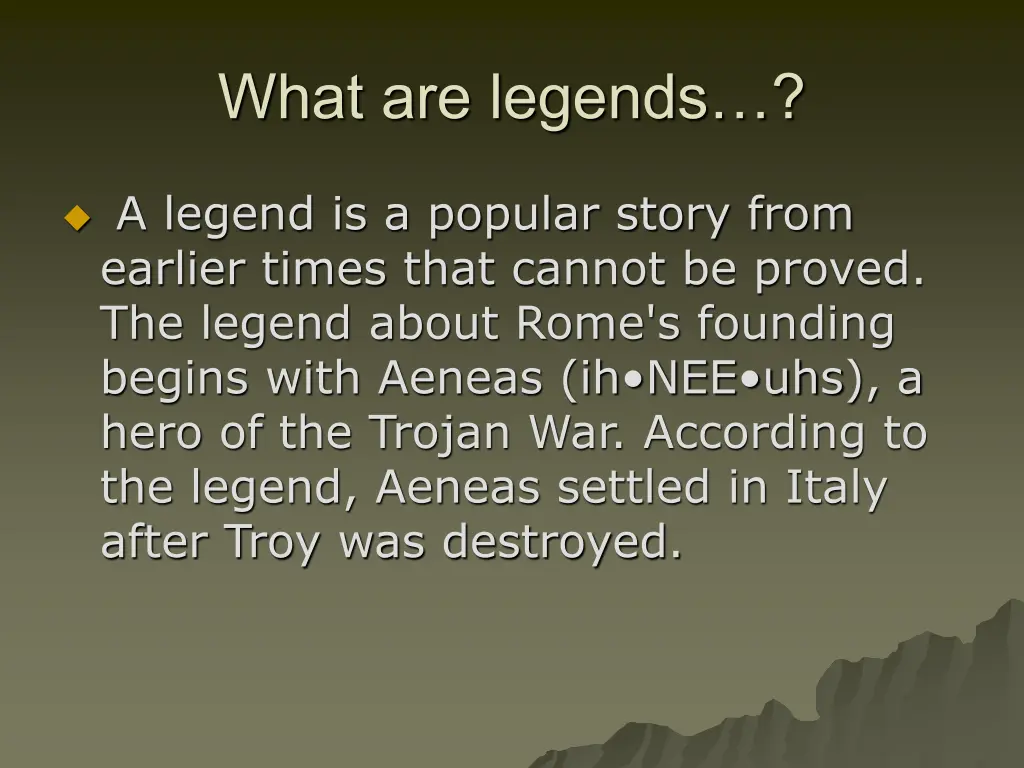 what are legends