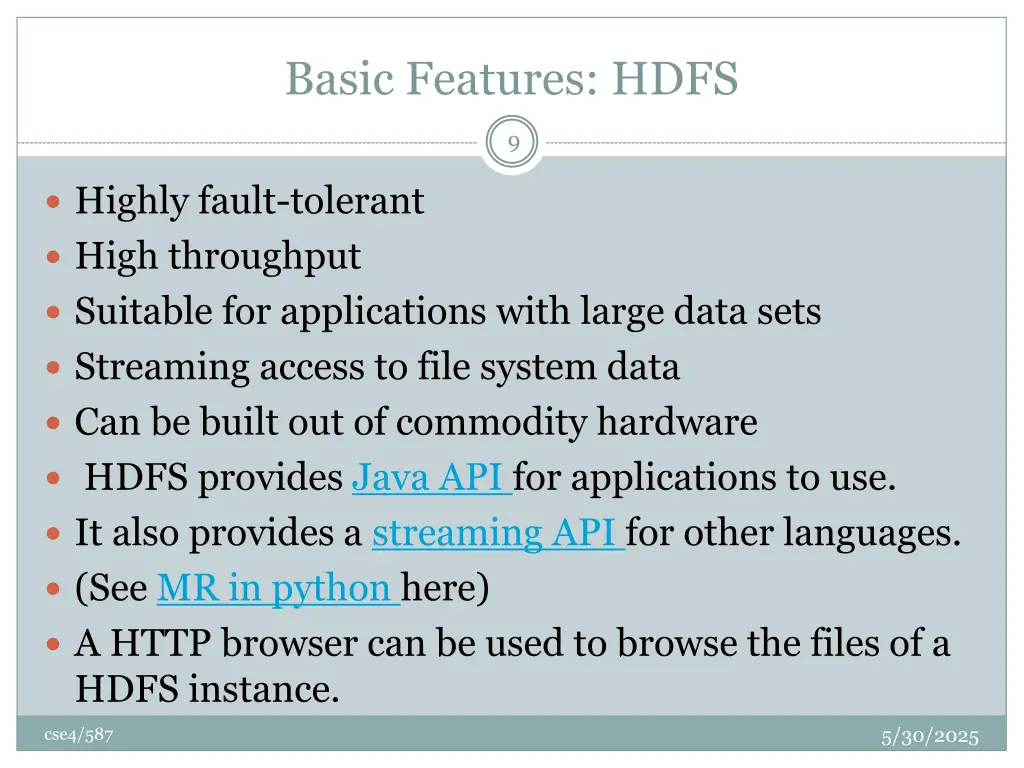 basic features hdfs