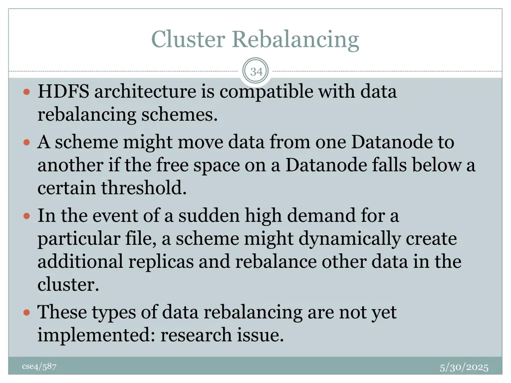 cluster rebalancing