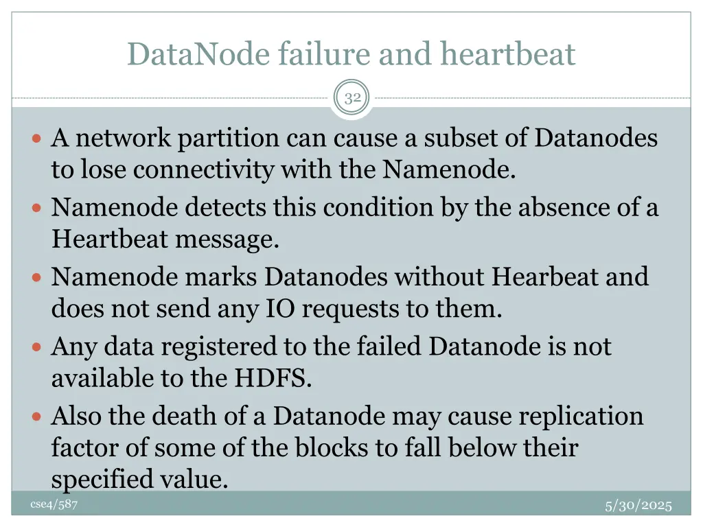 datanode failure and heartbeat