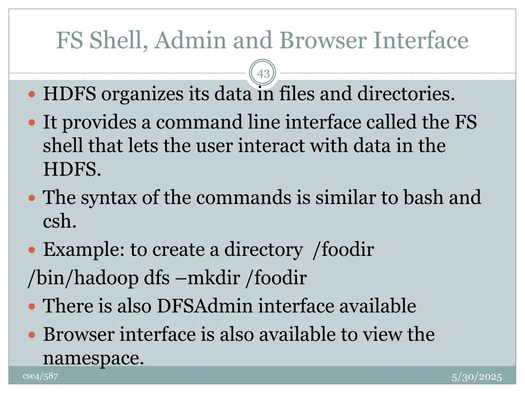 fs shell admin and browser interface