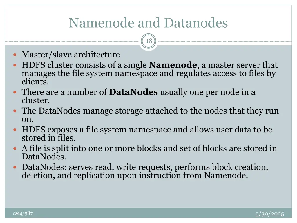 namenode and datanodes