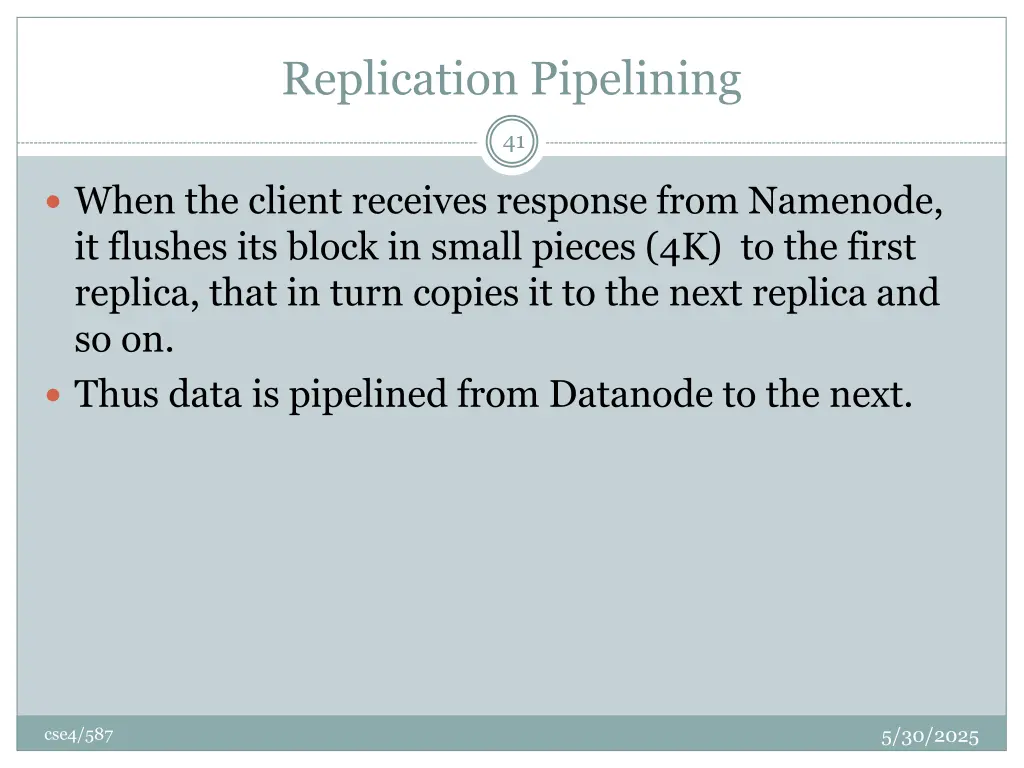 replication pipelining