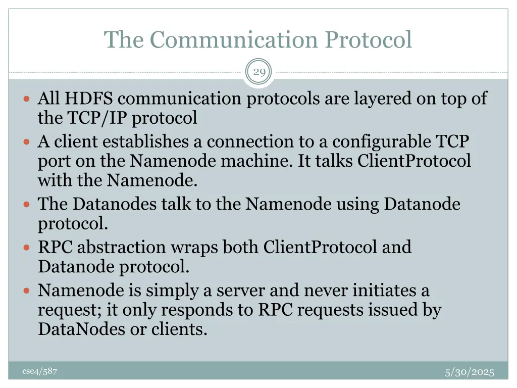 the communication protocol