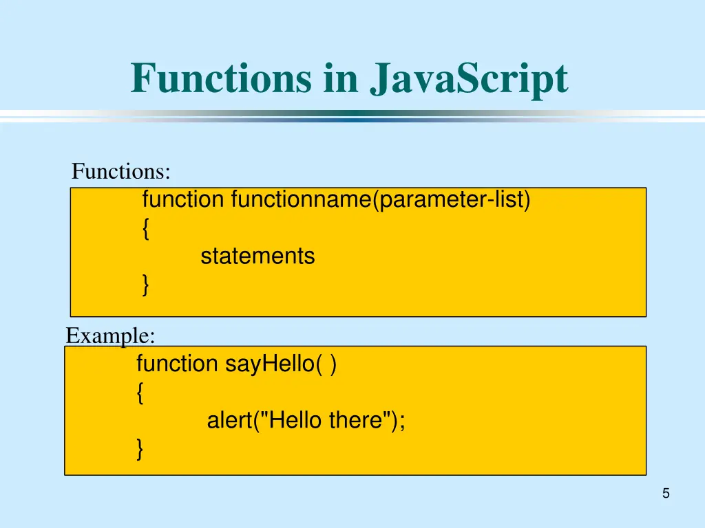 functions in javascript