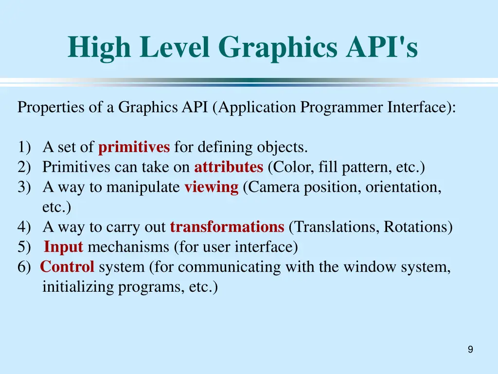 high level graphics api s