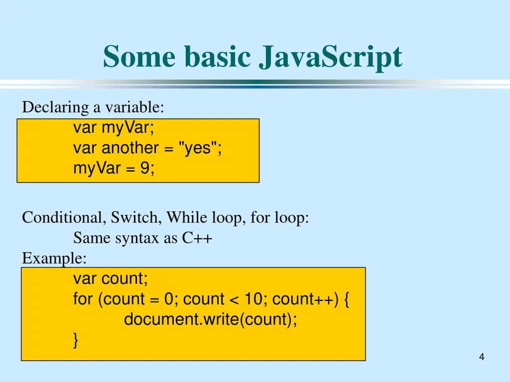 some basic javascript