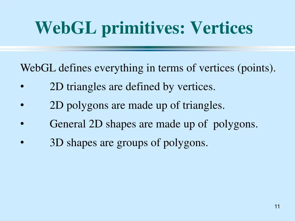 webgl primitives vertices