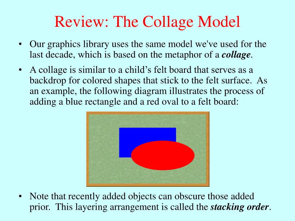 review the collage model
