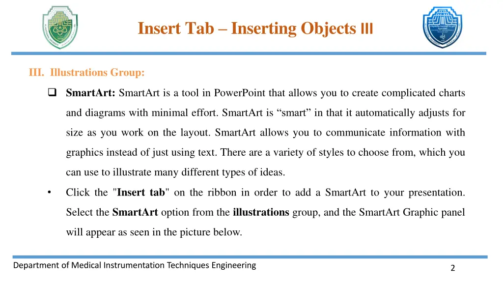 insert tab inserting objects iii