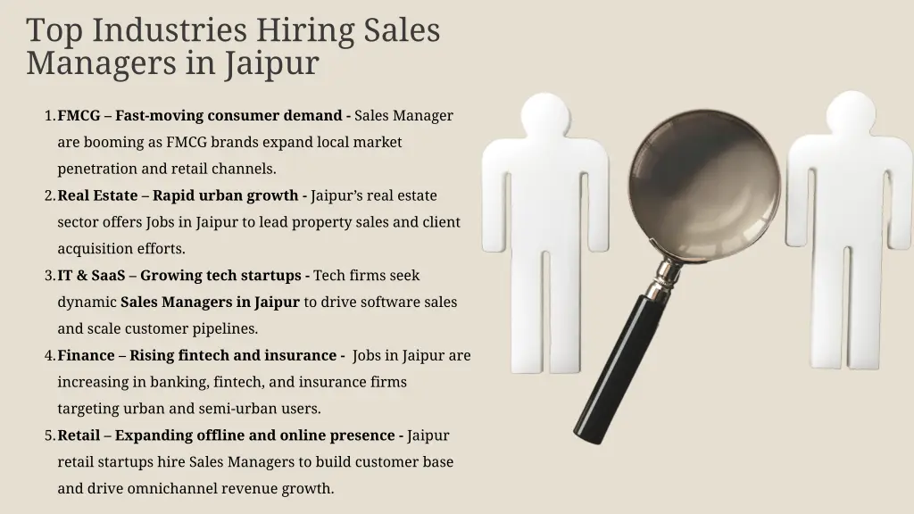 top industries hiring sales managers in jaipur