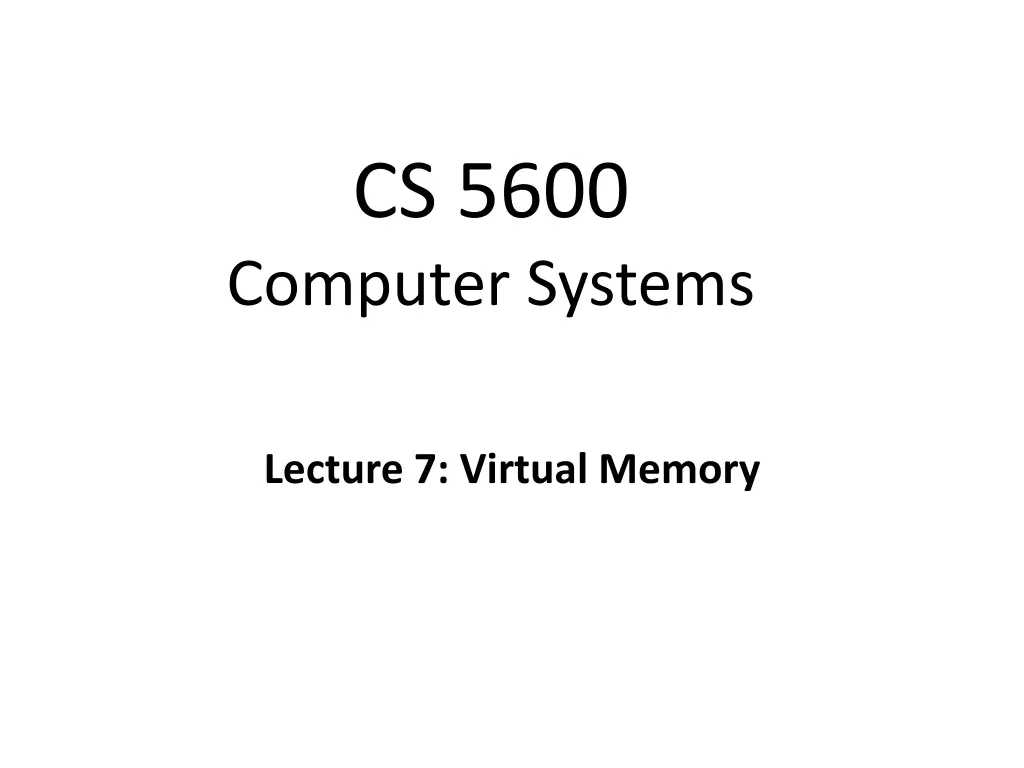 cs 5600 computer systems
